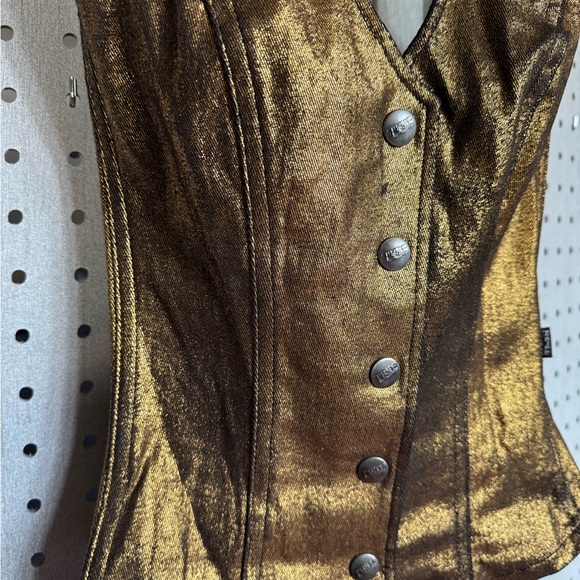 Tripp NYC Gold Metallic Corset Top - Picture 2 of 8